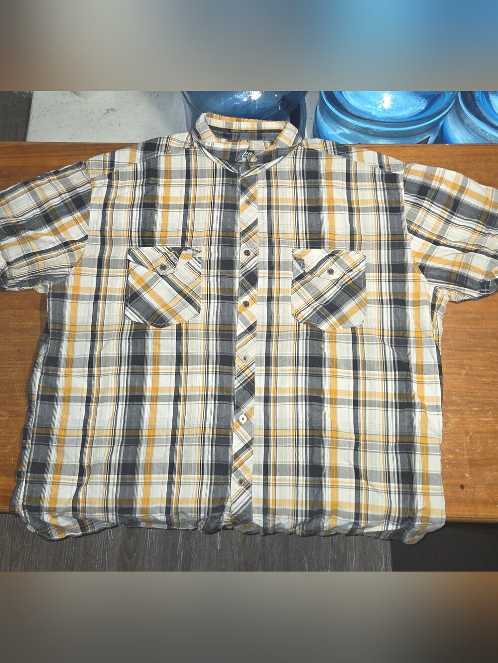 KUHL Men Xxl Suncel Shirt Button Up Plaid Camp Hike UV Protection Short Sleeve